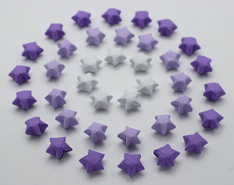 1st anniversary gift,mothers day gift Wishing Stars home decor 1000 Origami lucky stars Purple Shade 1cm Origami stars for jar
