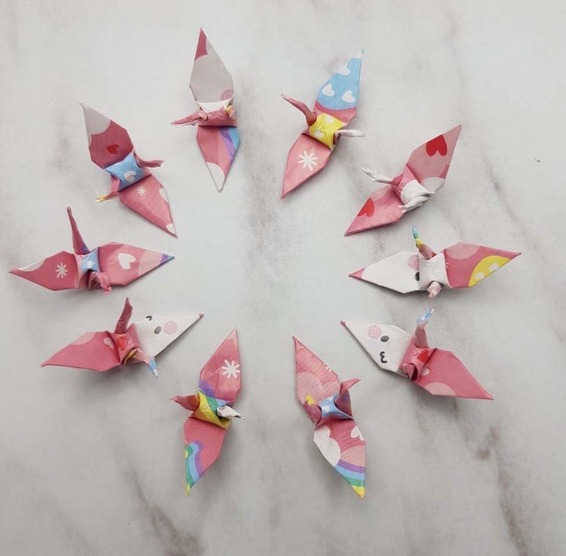 100 Origami Paper Crane Cute Light Pink Origami Crane Made of Etsy