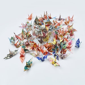 1000 gru di carta origami per nonna carta washi 3 pollici - arte giapponese fatta a mano, decorazioni per matrimoni, regalo di San Valentino, apparecchiatura della tavola
