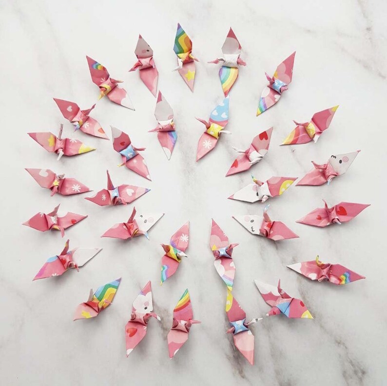 100 Origami Paper Crane Cute Light Pink Origami Crane Made of Etsy