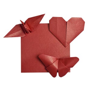 100 Red Gold rose Origami Paper Sheets - 6x6 inches - for Folding Paper, Origami Cranes, Origami Decoration