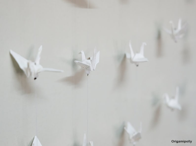 20 String 500 Crane Origami Crane Garland Ivory Small 1.5 Inch Etsy
