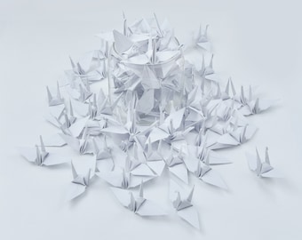 1000 White Origami Crane - 3x3 inches (7.5 cm) - for Decoration, Ornament, Wedding Gift