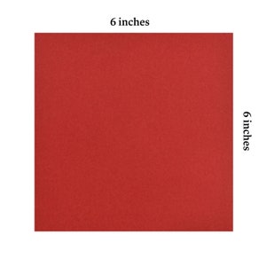 100 fogli di carta origami rossa - 6x6 pollici - Confezione di carta quadrata per piegatura, gru origami e decorazione - S16