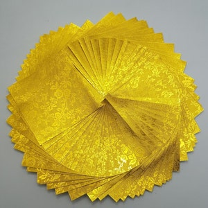 1000 gouden origamivellen papierverpakking - 3 x 3 inch - voor vouwpapier, origamikraanvogels, decoratie