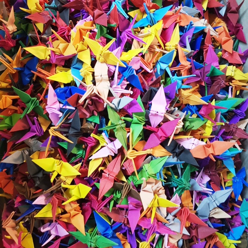 Origami Paper Crane Choose Your Own Color Double Sided Color Etsy