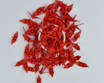 1000 Origami Paper Crane Red 1.5 inches Table Setting - Handmade Japanese Art for Wedding Decor, Anniversary Gift