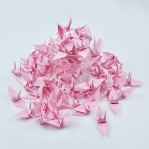 100 origamipapier kraan Japans decor roze 3 inch - handgemaakte bruiloft kunst, Valentijnsdagcadeau, woondecoratie, tafeldecor