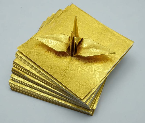 1000 Origami Paper Sheets Paper Pack Gold Origami Paper Cranes 3x3 Inches For Folding Paper Origami Cranes Origami Decoration