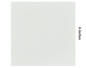 May include: A plain, light green square with the text "6 inches" written above and to the right of the square.