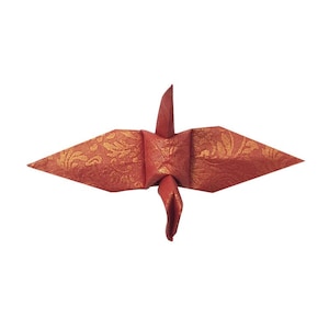 100 Origami Paper Crane Japanese Pattern Red 3 inches - Handmade Art for Wedding Decor, Table Setting, Christmas Gift