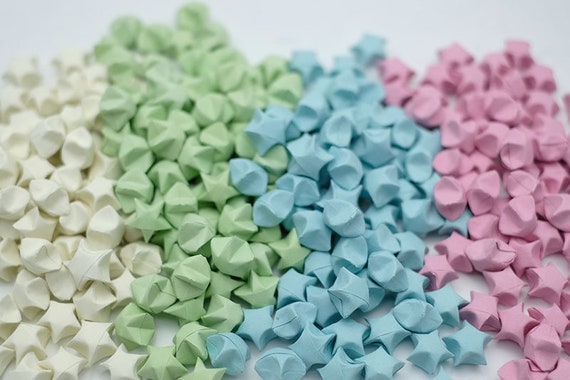 Home Lucky Stars Gift Jar Wedding 100 Origami Lucky Stars Green Tone