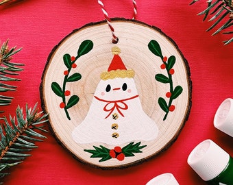 Ghostie Hand Painted Christmas Ornament