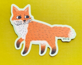 Suspicious Fox Matte Vinyl Sticker