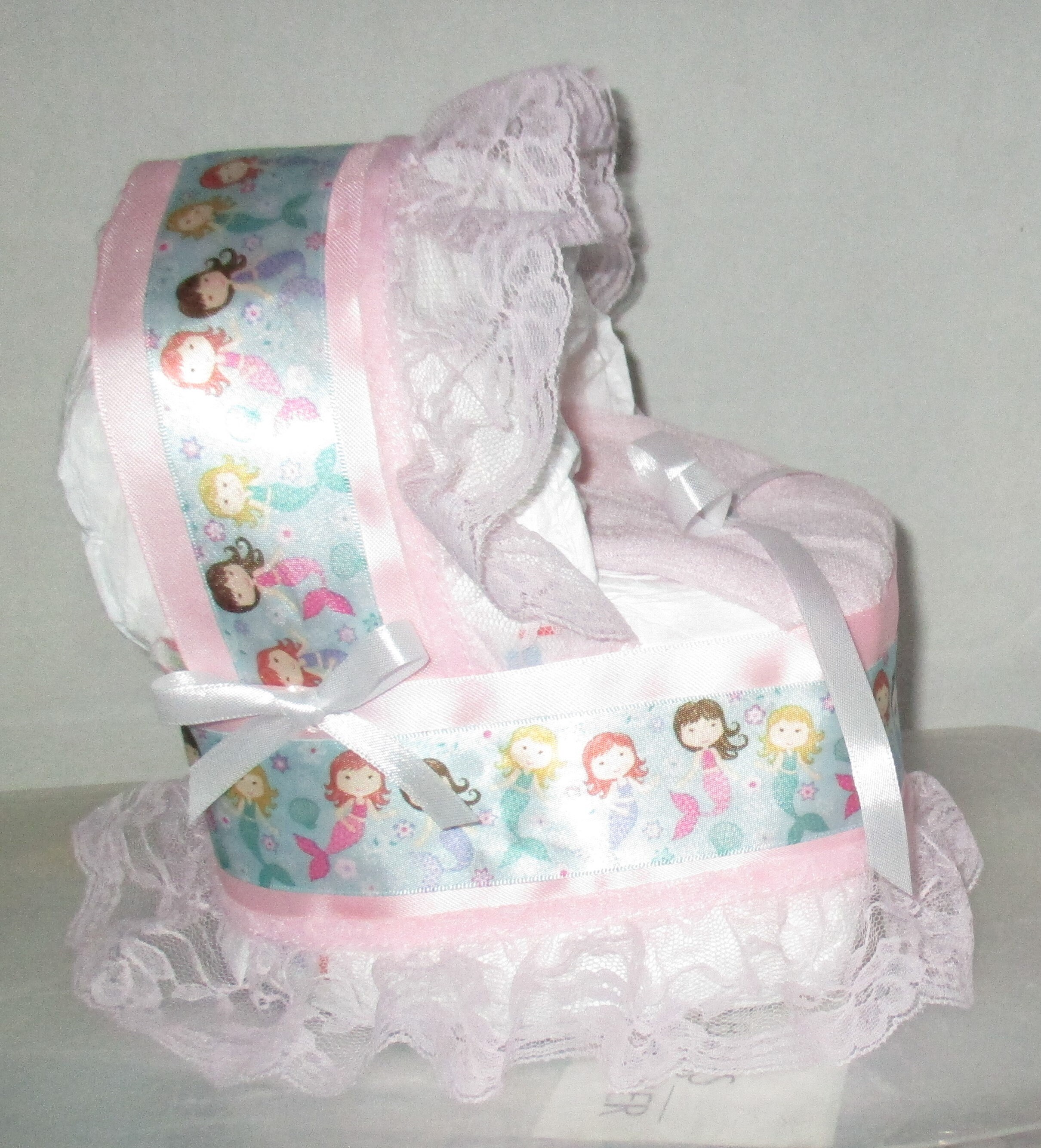 Mermaids Mini Bassinet Diaper Cake Baby Shower Gift Centerpiece - Etsy
