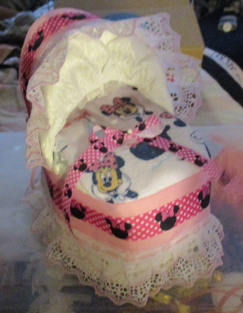 Minnie Mouse Mini Diaper Cake Baby Shower Gift Etsy