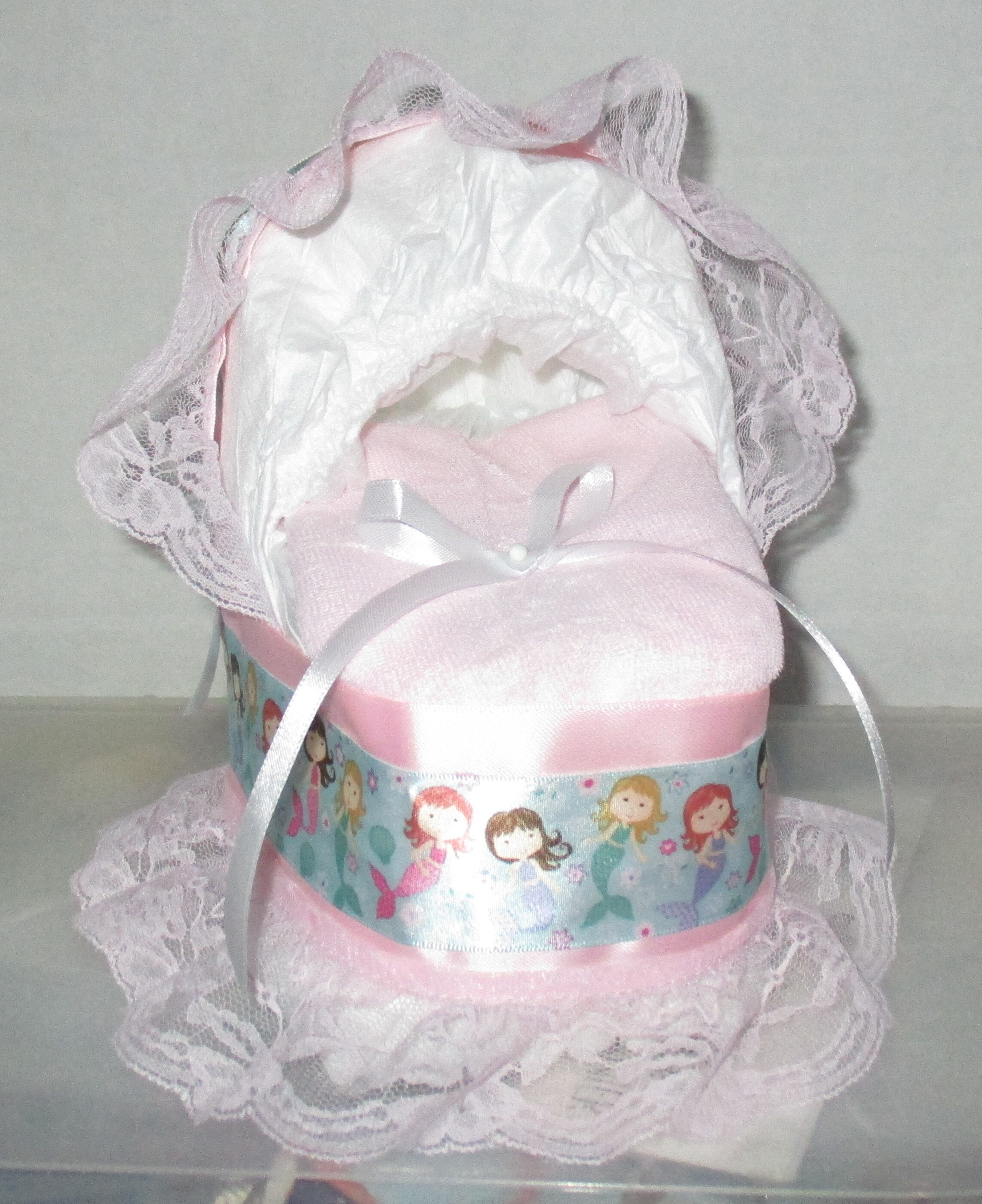 Mermaids Mini Bassinet Diaper Cake Baby Shower Gift Centerpiece - Etsy