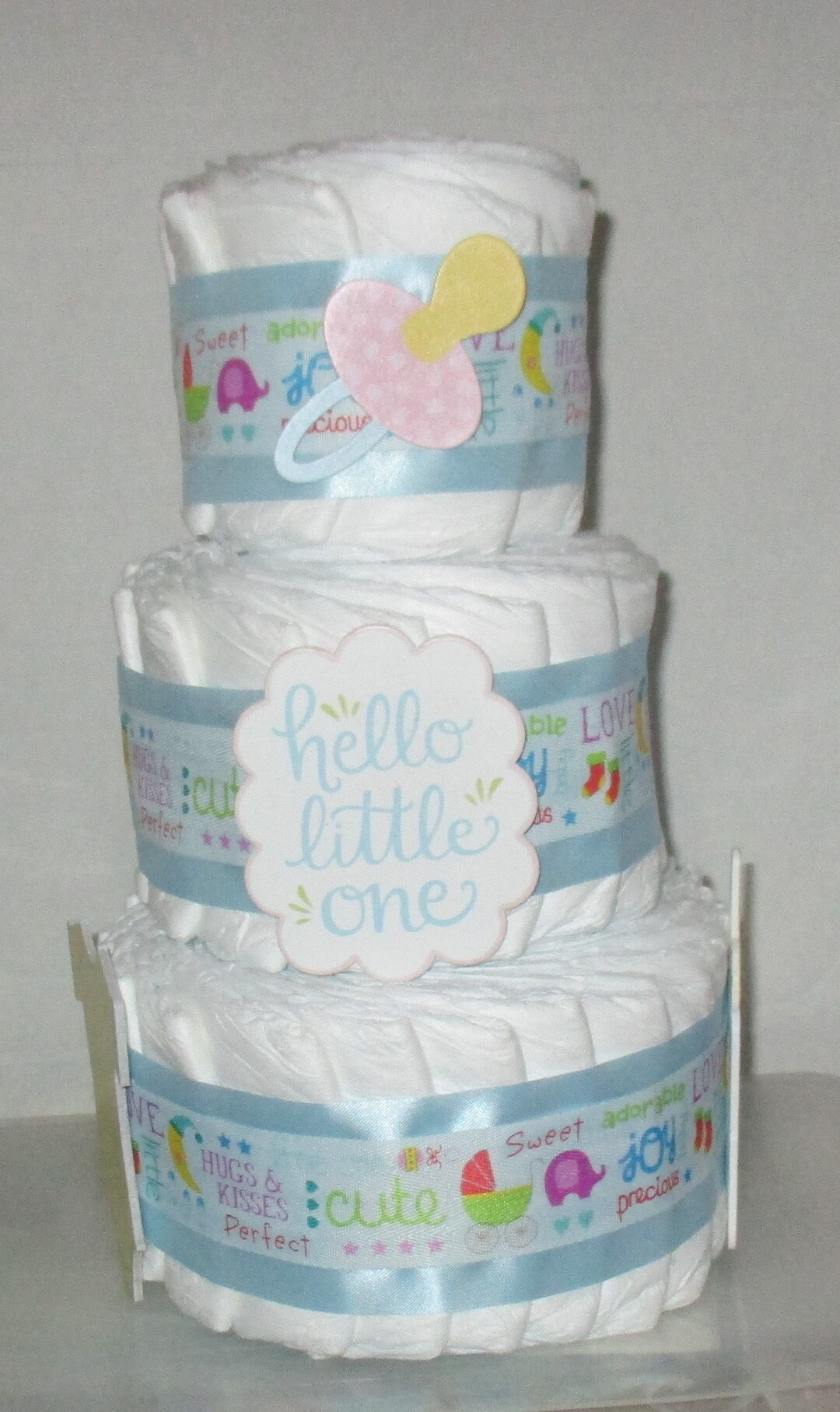 3 Tier Diaper Cake Baby Shower Boys Decorated Welcome Little One - Etsy