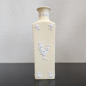 Small Wedgwood Jasperware Bud Vase Yellow Primrose