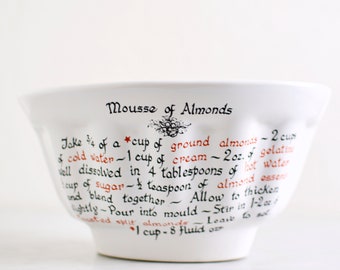 Vintage TG Green ' Mousse of Almonds' Ceramic dessert mould "Epicure" Made in England