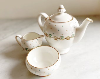 Royal Doulton Harmony H4864, Individual Afternoon Tea Set, Bone china tea pot /coffee pot, Sugar Bowl, Creamer / Milk Jug, Made in England