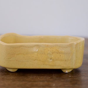 Vintage UPCO Yellow Shallow Indoor Planter, Ungemach Pottery Small Houseplant pot, USA Pottery UP-261, Mid Century Planter image 1