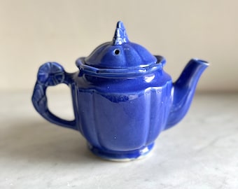 Vintage Shawnee Rosette Teapot Cobalt Blue