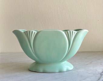 Mint Green Dartmouth Pottery London Bowl Large Mantle Vase, Devon England, English Country Cottage Decor, Easter / Spring Decor