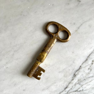 Vintage Brass Skeleton Key: Numbered Decorative Key, Curiosity Collectible