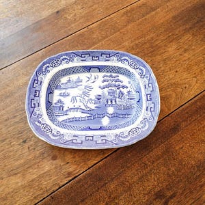 Antique Wood & Sons Blue Willow Transferware Platter – English Staffordshire Blue and White China - English Blue Transferware - 12&quot;