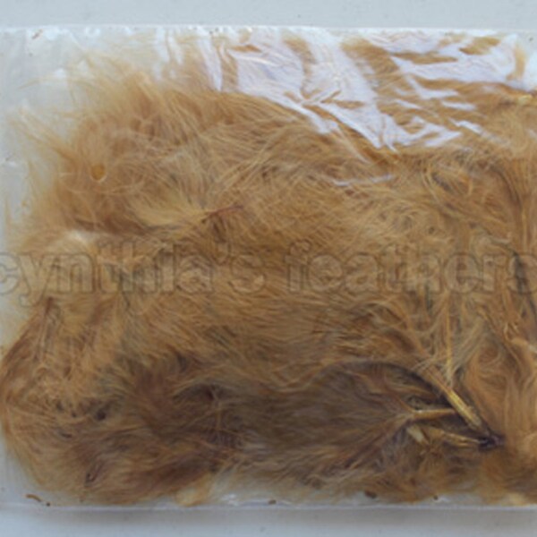 8g (1/4Oz+) ginger 1~3" turkey marabou feathers, 50~70 counts, for crafting, sewing, etc. SKU:  7E12