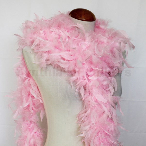 Baby Pink 65 Gram Chandelle Feather Boa 6 Feet Long Dancing  Wedding Crafting Party Dress Up Halloween Costume  Decoration. SKU: 8B22