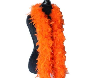 Bright Orange 65 Gram Chandelle Feather Boa 6 Feet Long Dancing  Wedding Crafting Party Dress Up Halloween Costume  Decoration. SKU: 8B31