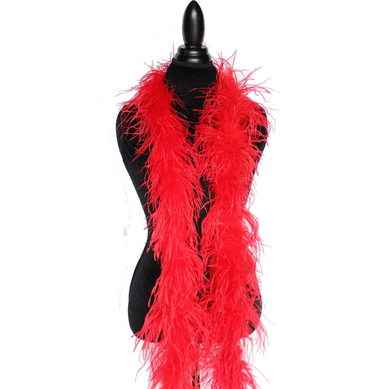 Red 2 Ply Ostrich Feather Boa Boas Scarf Prom Halloween - Etsy
