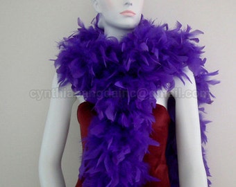 Regal Purple 100 Gram Chandelle Feather Boa 74 Inches Long Dancing Wedding Crafting Party Halloween Costume Decoration SKU: 3A32