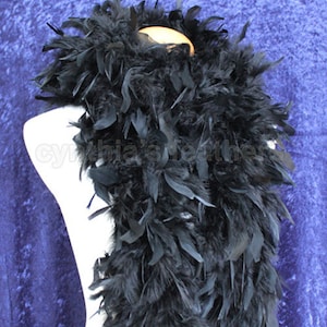 Midnight Black 100 Gram Chandelle Feather Boa 74 Inches Long Dancing Wedding Crafting Party Dress Up Halloween Costume Decoration . 4H31