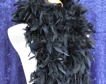 Midnight Black 100 Gram Chandelle Feather Boa 74 Inches Long Dancing Wedding Crafting Party Dress Up Halloween Costume Decoration . 4H31