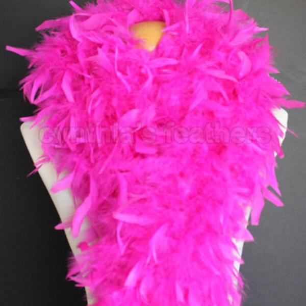 Fuchsia 100 Gram Chandelle Feather Boa 74 Inches Long Dancing Wedding Crafting Party Dress Up Halloween Costume Decoration . SKU: 5L42