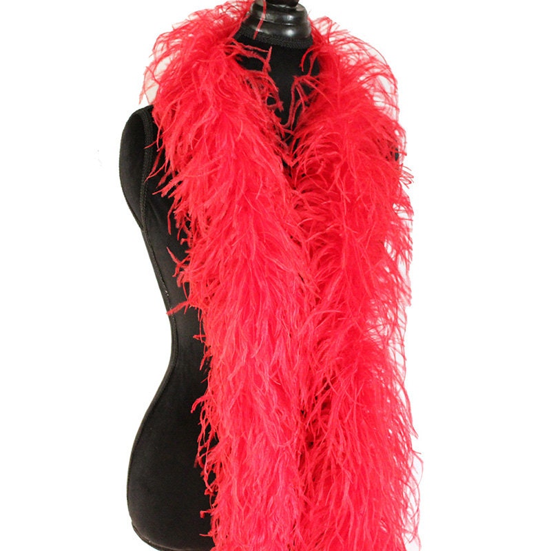Red 3 ply Ostrich Feather Boa Boas Scarf Prom Halloween | Etsy
