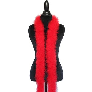 Red 30 Gram Marabou Feather Boa  6 Feet Long Crafting Sewing Trim Hair Bows Wedding Party Halloween Costume Decoration SKU: 9I22