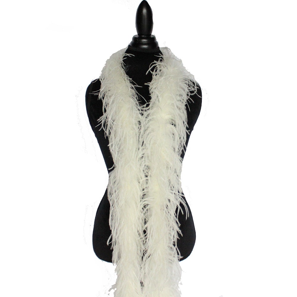 Ivory / Cream 1ply Ostrich Feather Boa Scarf Prom Halloween Costumes Dance  Decor