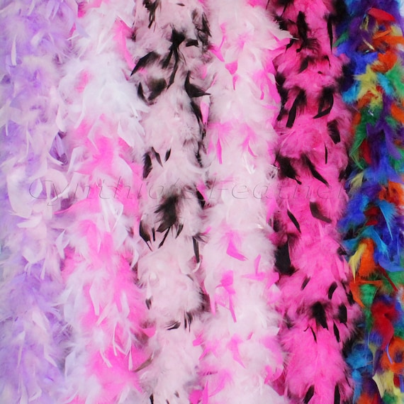 Hot Pink//Black mix 100 Gram Chandelle Feather Boa Dance Party Halloween Costume
