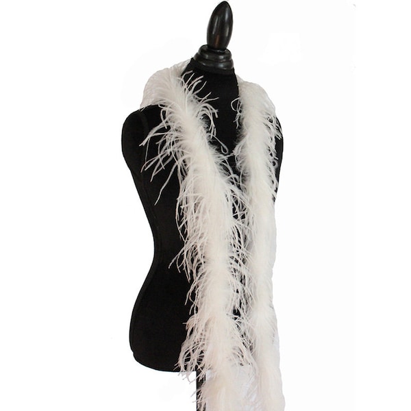 Ivory 1 ply Ostrich Feather Boa Boas Scarf Prom Halloween Costumes Birthday Gifts Dancing Decorations Cynthia's Feathers  SKU: 9M11