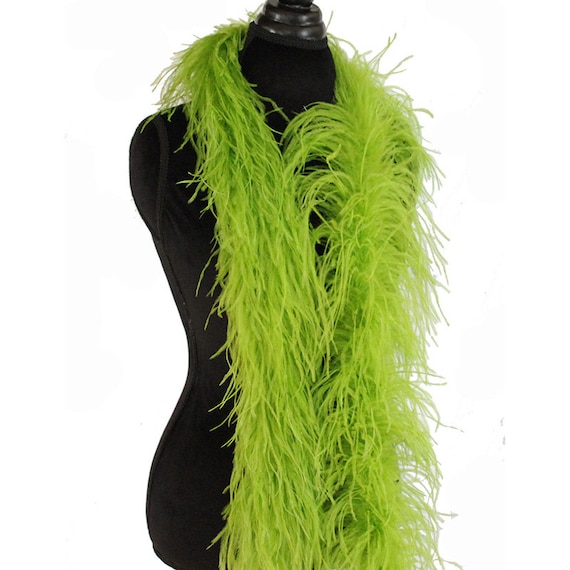 Lime Green 3 Ply Ostrich Feather Boa Boas Scarf Prom Halloween