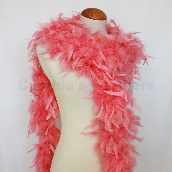 cynthiasfeathers Coral Pink 65 Gram Chandelle Feather Boa 6 Feet Long Dancing Wedding Crafting Party Dress Up Halloween Costume Decoration, SKU: 7I22