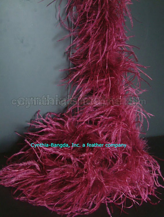 Burgundy 2 Ply Ostrich Feather Boa Boas Scarf Prom Halloween Costumes  Birthday Gifts Dancing Decorations Cynthia's Feathers SKU: 9N31 