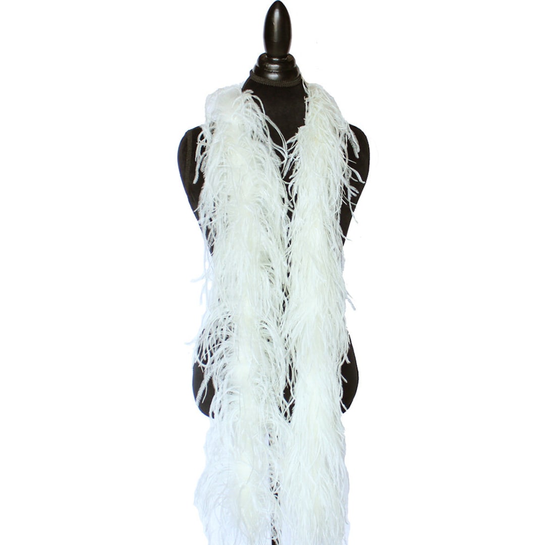 Ivory / Cream 1ply Ostrich Feather Boa Scarf Prom Halloween Costumes Dance  Decor
