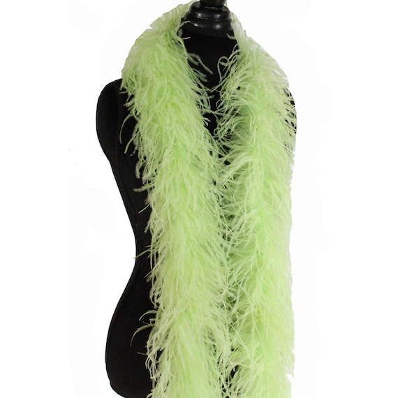 Chartreuse Green 3 Ply Ostrich Feather Boa Boas Scarf Prom Halloween Costumes Dancing Decorations Cynthia's Feathers SKU:9O22