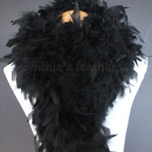 Black 80 Gram Chandelle Feather Boa 6 Feet Long Dancing Wedding Crafting Party Dress Up Halloween Costume Decoration SKU: 4I31