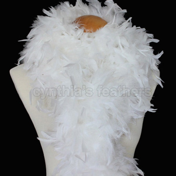 White 100 Gram Chandelle Feather Boa 74 Inches Long Dancing Wedding Crafting Party Dress Up Halloween Costume Decoration. SKU: 4H21